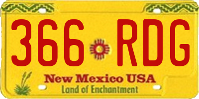 NM license plate 366RDG