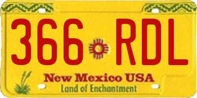 NM license plate 366RDL