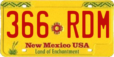 NM license plate 366RDM