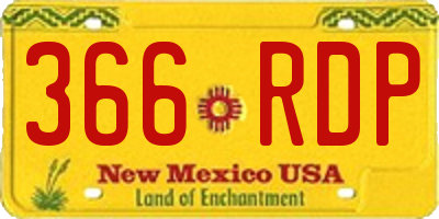 NM license plate 366RDP