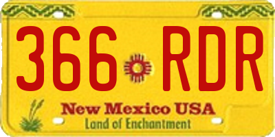 NM license plate 366RDR