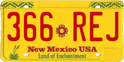 NM license plate 366REJ