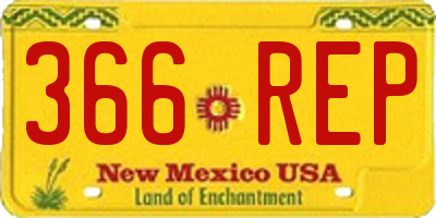 NM license plate 366REP