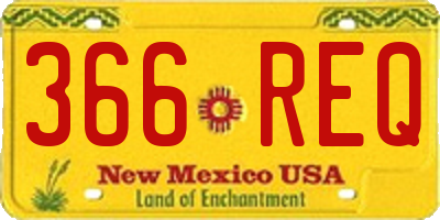 NM license plate 366REQ