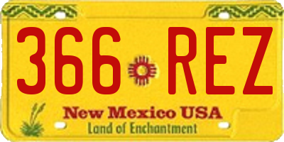 NM license plate 366REZ