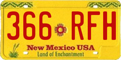 NM license plate 366RFH