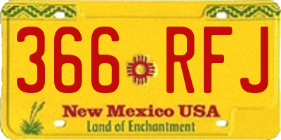 NM license plate 366RFJ