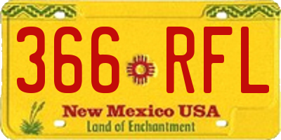 NM license plate 366RFL