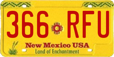 NM license plate 366RFU