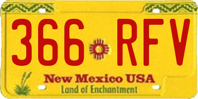 NM license plate 366RFV