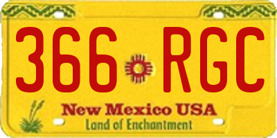 NM license plate 366RGC