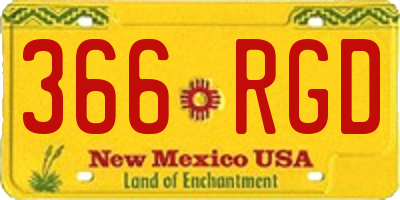 NM license plate 366RGD