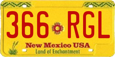 NM license plate 366RGL