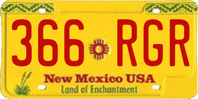 NM license plate 366RGR