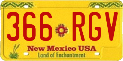 NM license plate 366RGV