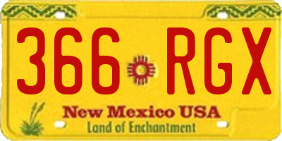 NM license plate 366RGX