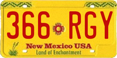 NM license plate 366RGY