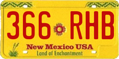 NM license plate 366RHB