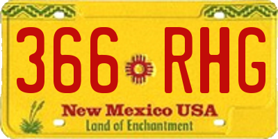 NM license plate 366RHG