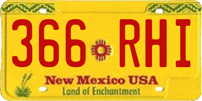 NM license plate 366RHI