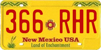 NM license plate 366RHR