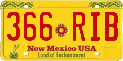 NM license plate 366RIB