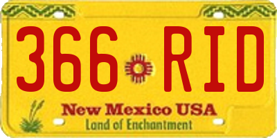 NM license plate 366RID