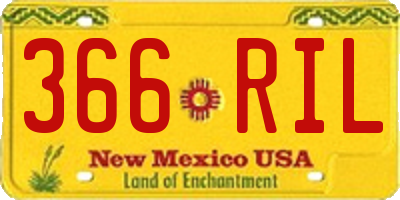 NM license plate 366RIL