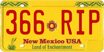 NM license plate 366RIP