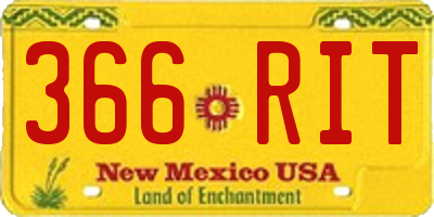 NM license plate 366RIT