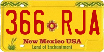 NM license plate 366RJA
