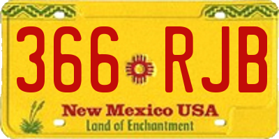 NM license plate 366RJB