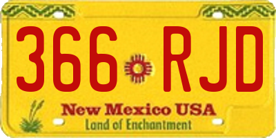 NM license plate 366RJD