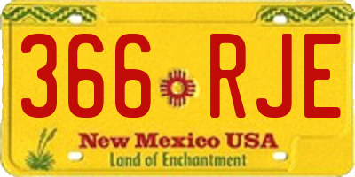 NM license plate 366RJE