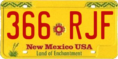 NM license plate 366RJF
