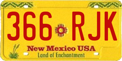 NM license plate 366RJK