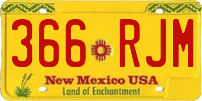NM license plate 366RJM