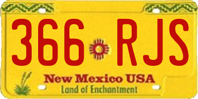 NM license plate 366RJS