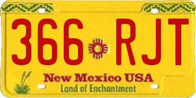 NM license plate 366RJT
