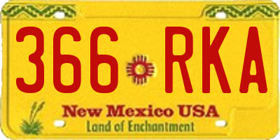 NM license plate 366RKA