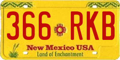NM license plate 366RKB