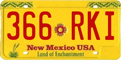 NM license plate 366RKI