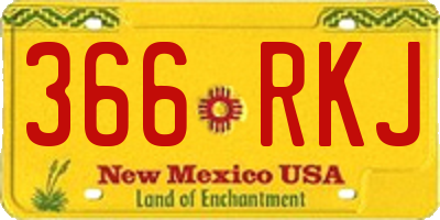 NM license plate 366RKJ