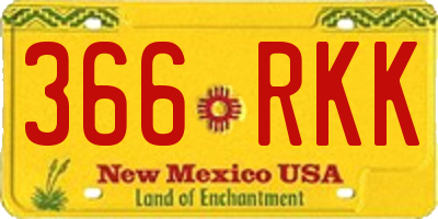 NM license plate 366RKK