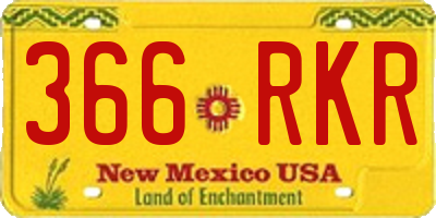 NM license plate 366RKR