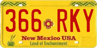NM license plate 366RKY