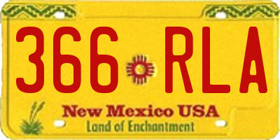 NM license plate 366RLA