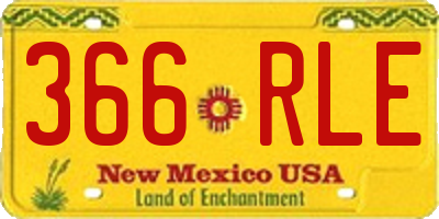 NM license plate 366RLE