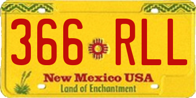 NM license plate 366RLL