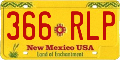 NM license plate 366RLP